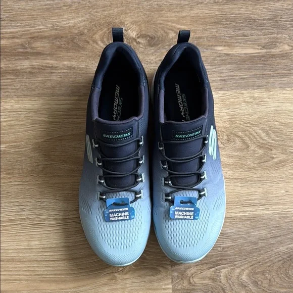 Skechers Summits Memory Foam Blue Athletic Shoes - Picture 2 of 5